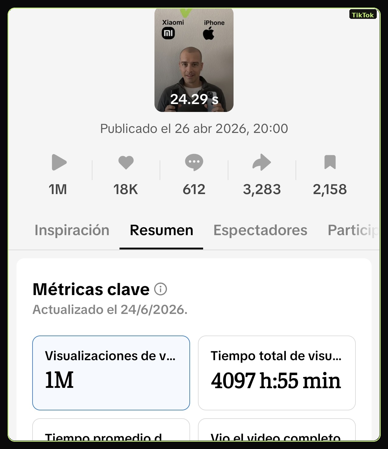 1M visualizaciones en TikTok sin publicidad